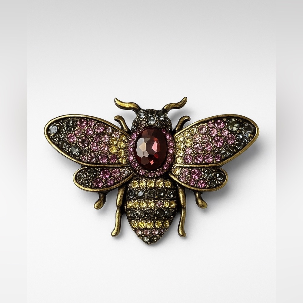 ⚜️ Purplé Elegant Bee Brooch with Zirconia ❤️🔥🐝 - Picture 1 of 8